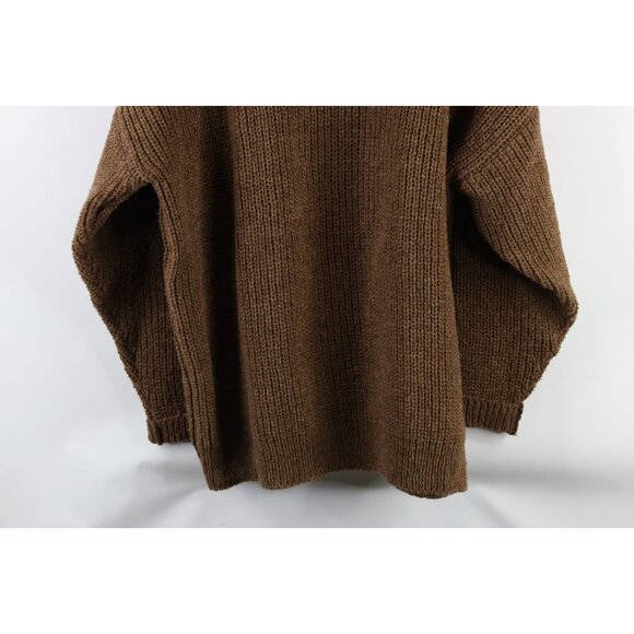 Vintage 60s 70s Rockabilly Mens 2XL Distressed Chunky Wool Ribbed Knit Sweater - Picture 8 of 8